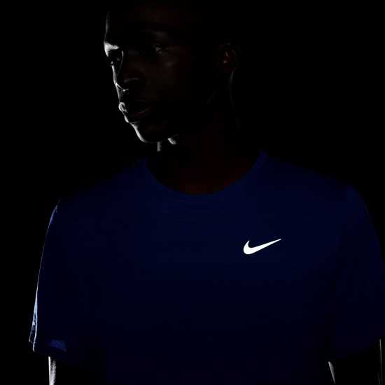Nike Мъжко Горнище За Бягане Drifit Miler Running Top Mens Ghost Blue Мъжки тениски и фланелки