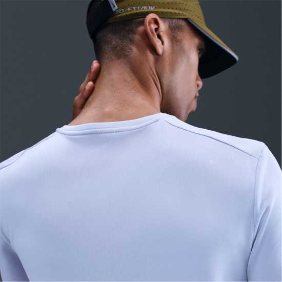 Nike Мъжко Горнище За Бягане Drifit Miler Running Top Mens Ghost Blue Мъжки тениски и фланелки