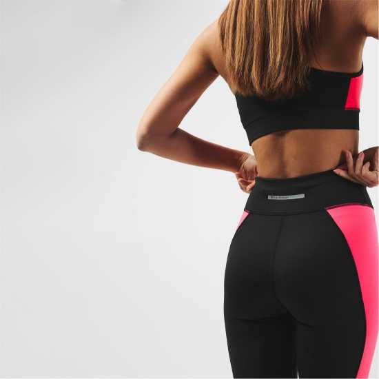 Karrimor Run Tights Womens Черно/Розово Дамски клинове за фитнес