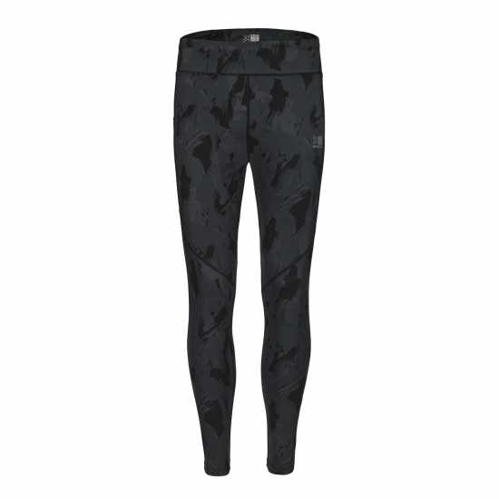 Karrimor Run Tights Womens Черно AOP Дамски клинове за фитнес