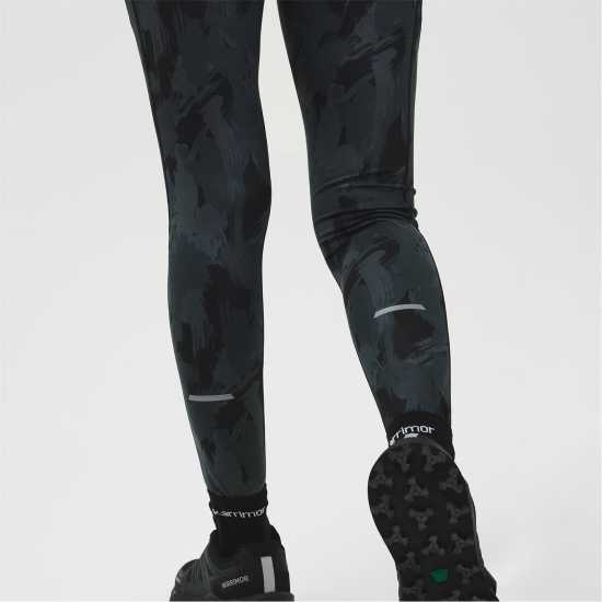 Karrimor Run Tights Womens Черно AOP Дамски клинове за фитнес