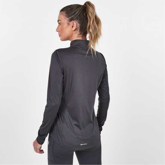 Дамско Горнище С Цип Karrimor Longsleeve Quarter Zip Top Ladies Charcoal Дамски горнища с цип