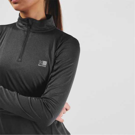 Дамско Горнище С Цип Karrimor Longsleeve Quarter Zip Top Ladies Charcoal Дамски горнища с цип