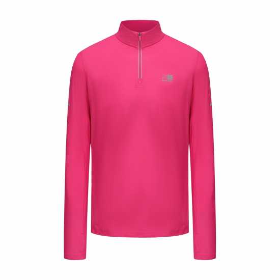 Дамско Горнище С Цип Karrimor Longsleeve Quarter Zip Top Ladies Pink Дамски горнища с цип