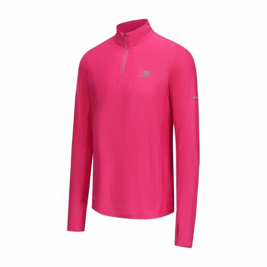 Дамско Горнище С Цип Karrimor Longsleeve Quarter Zip Top Ladies Pink Дамски горнища с цип
