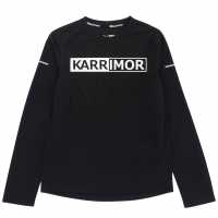 Тениска Момчета Karrimor Long Sleeve Run T Shirt Junior Boys Black Детски тениски и фланелки
