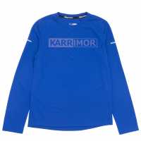 Тениска Момчета Karrimor Long Sleeve Run T Shirt Junior Boys Blue Детски тениски и фланелки