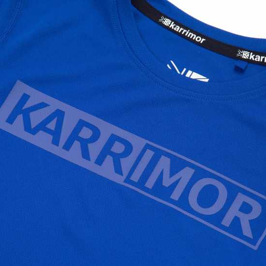 Тениска Момчета Karrimor Long Sleeve Run T Shirt Junior Boys Blue - Детски тениски и фланелки