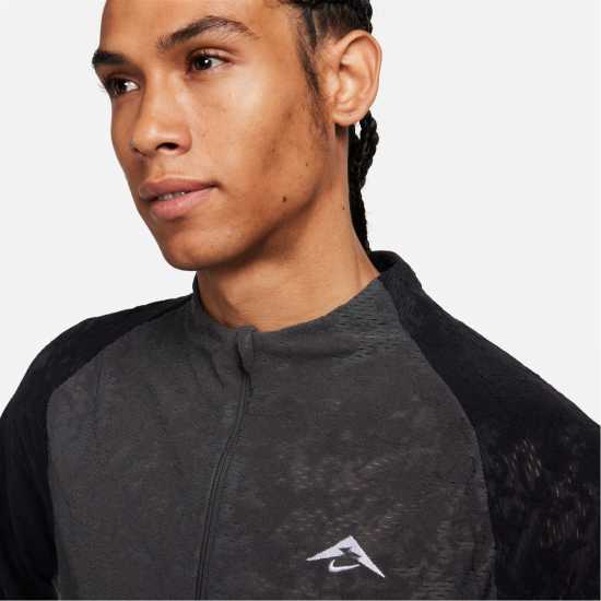 Nike Trail Men's Dri-FIT 1/2-Zip Running Top Black - Мъжко облекло за едри хора