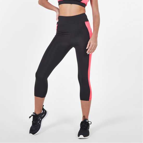 Karrimor Run Capris Черно/корал Дамски дрехи за бягане