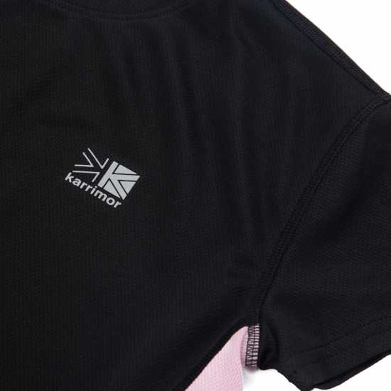 Тениска Момичета Karrimor Short Sleeve Run T Shirt Junior Girls Black - Детски тениски и фланелки
