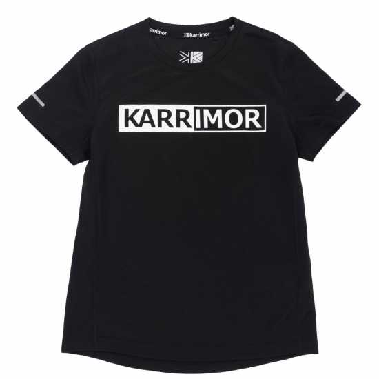 Тениска Момчета Karrimor Short Sleeve Run T Shirt Junior Boys Black - Детски тениски и фланелки