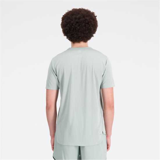 New Balance Graphic Impact Run Short Sleeve Mens Juniper Мъжки ризи