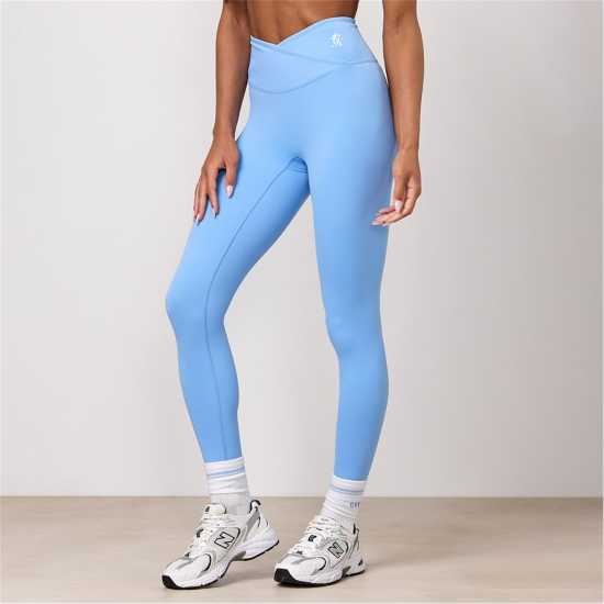 Gym King Gym King 365 Wrap Over Legging - Blue Cotton Gym King Gym King 365 Wrap Over Legging - Blue Cotton