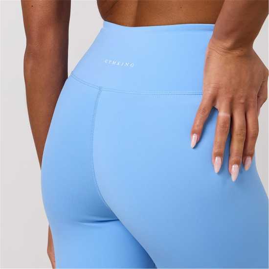 Gym King Gym King 365 Wrap Over Legging - Blue Cotton Gym King Gym King 365 Wrap Over Legging - Blue Cotton