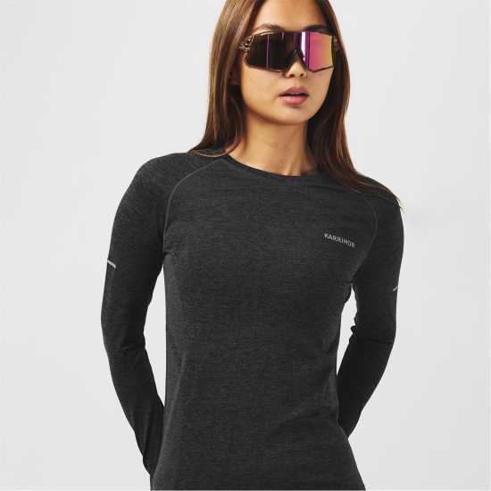 Karrimor Горнище С Дълъг Ръкав Xlite Womens Running Long Sleeve Top Черно марл Дамски дрехи за бягане