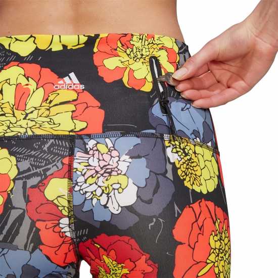 Дамски клинове за фитнес Adidas Floral Running Leggings Womens Adidas Floral Running Leggings Womens Дамски клинове за фитнес