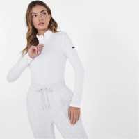 Slazenger Горнище С Четвърт Цип Quarter Zip Jacket Womens White Дамски грейки