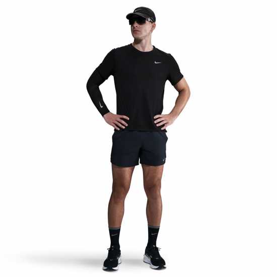 Мъжки дрехи за бягане Nike Breathe Miler Sn53 Черно/Сребърен Nike Breathe Miler Sn53 Черно/Сребърен Мъжки дрехи за бягане