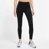 Nike Dri-FIT Go Women's Firm-Support Mid-Rise 7/8 Leggings with Pockets Black Дамски клинове за фитнес
