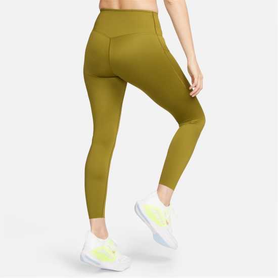 Nike Dri-FIT Go Women's Firm-Support Mid-Rise 7/8 Leggings with Pockets Moss/Black Дамски клинове за фитнес