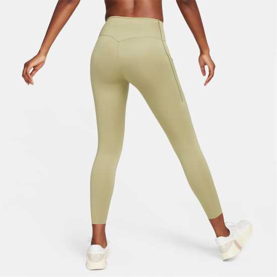 Nike Dri-FIT Go Women's Firm-Support Mid-Rise 7/8 Leggings with Pockets Olive/Black Дамски клинове за фитнес