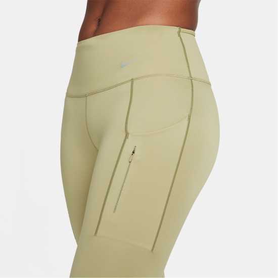 Nike Dri-FIT Go Women's Firm-Support Mid-Rise 7/8 Leggings with Pockets Olive/Black Дамски клинове за фитнес