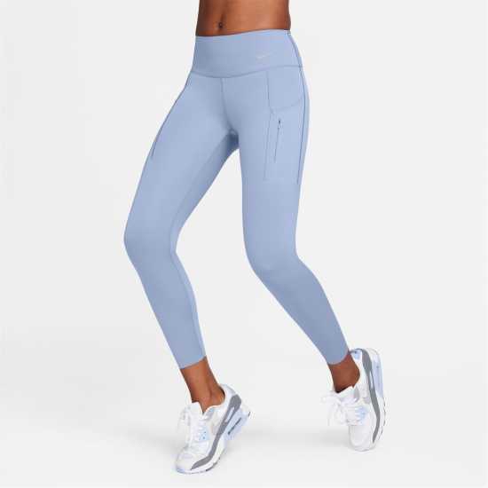 Nike Dri-FIT Go Women's Firm-Support Mid-Rise 7/8 Leggings with Pockets Slate/Black Дамски клинове за фитнес