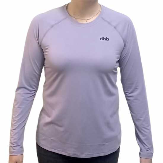 Dhb Aeron Women's Long Sleeve Top 2.0 Лавандула Сиво Дамски дрехи за бягане