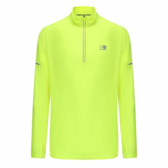 Karrimor Мъжко Горнище С Цип Long Sleeve Quarter Zip Top Mens Флуо Жълто Мъжки горнища с цип