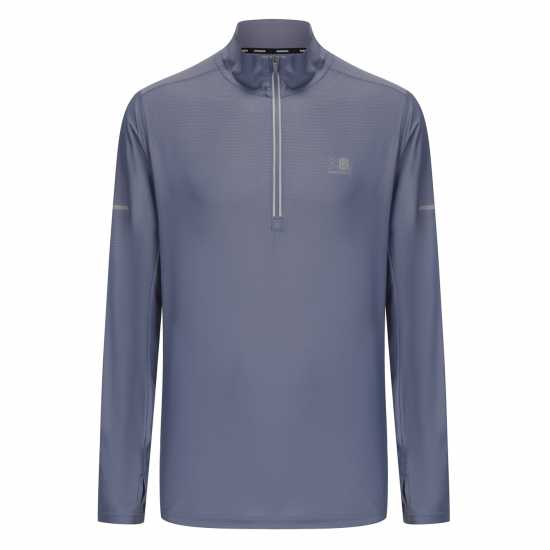 Karrimor Мъжко Горнище С Цип Long Sleeve Quarter Zip Top Mens Камъчен сив Мъжки горнища с цип