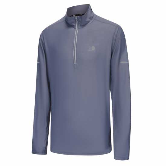 Karrimor Мъжко Горнище С Цип Long Sleeve Quarter Zip Top Mens Камъчен сив Мъжки горнища с цип