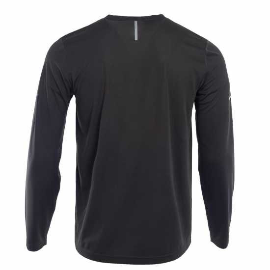 Мъжка Тениска Karrimor Long Sleeve Run T Shirt Mens Charcoal Мъжко облекло за едри хора