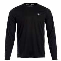 Мъжка Тениска Karrimor Long Sleeve Run T Shirt Mens Черно Мъжки дрехи за бягане