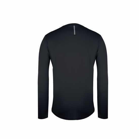 Мъжка Тениска Karrimor Long Sleeve Run T Shirt Mens Черно Мъжки дрехи за бягане