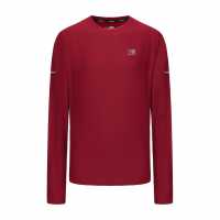 Мъжка Тениска Karrimor Long Sleeve Run T Shirt Mens Berry Мъжки дрехи за бягане