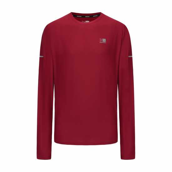 Мъжка Тениска Karrimor Long Sleeve Run T Shirt Mens Berry Мъжки дрехи за бягане