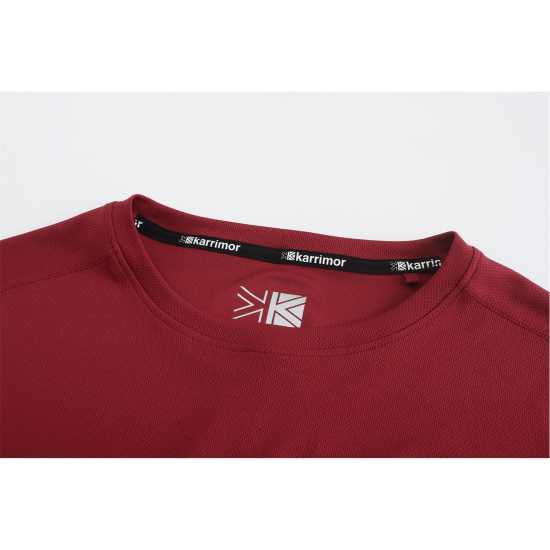 Мъжка Тениска Karrimor Run Short Sleeve T Shirt Mens Maroon Red Мъжко облекло за едри хора