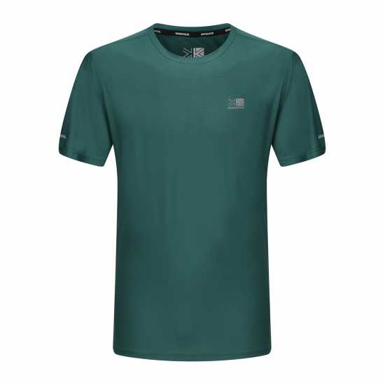 Мъжка Тениска Karrimor Run Short Sleeve T Shirt Mens Синьо-зелено Мъжки тениски и фланелки