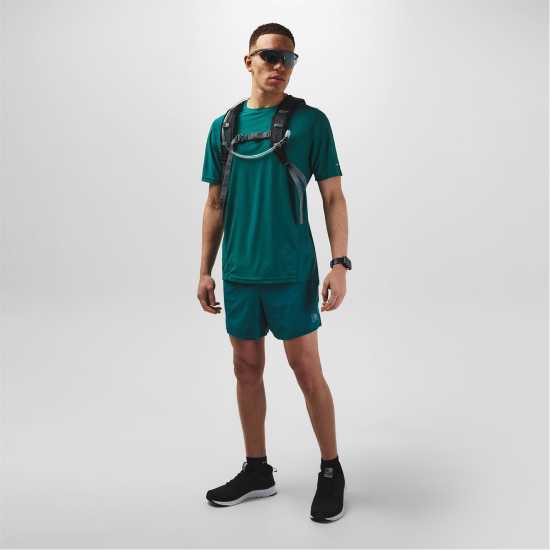 Мъжка Тениска Karrimor Run Short Sleeve T Shirt Mens Синьо-зелено Мъжки тениски и фланелки