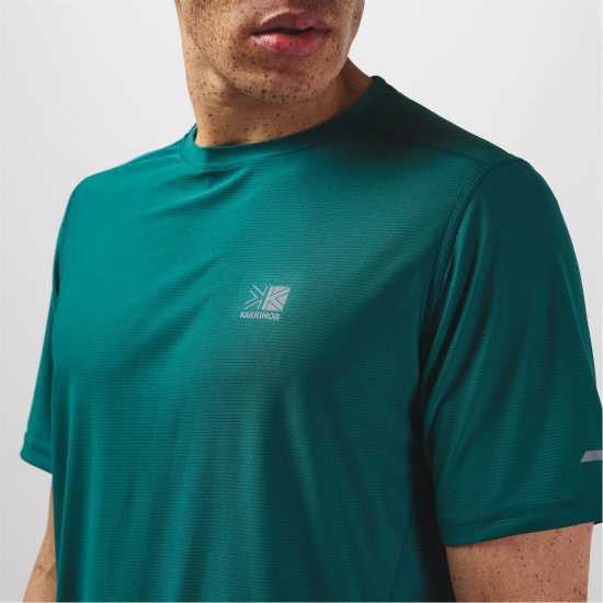 Мъжка Тениска Karrimor Run Short Sleeve T Shirt Mens Синьо-зелено Мъжки тениски и фланелки