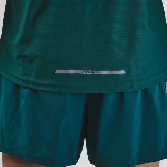 Мъжка Тениска Karrimor Run Short Sleeve T Shirt Mens Синьо-зелено Мъжки тениски и фланелки