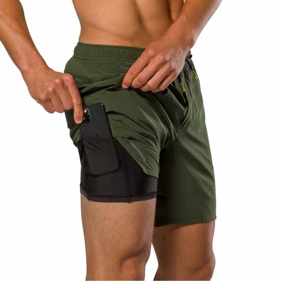 Nathan Ess Shrts 7In Sn99 Forest Green Мъжки дрехи за бягане