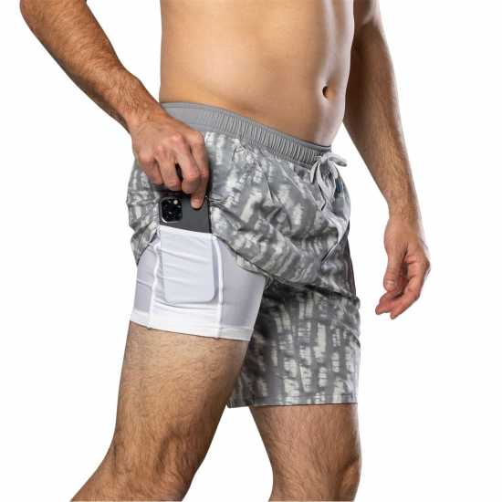 Мъжки дрехи за бягане Nathan Ess Short 7In Sn99 Grey Broken Nathan Ess Short 7In Sn99 Grey Broken Мъжки дрехи за бягане