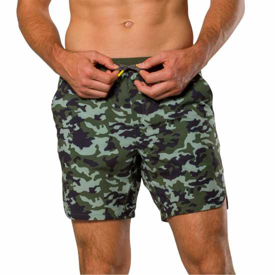 Nathan Men's Performance Running Shorts Зелена Камуфлаж 
