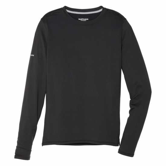 Nathan Dash L Sleeve Ld99 Solid Black Дамски дрехи за бягане