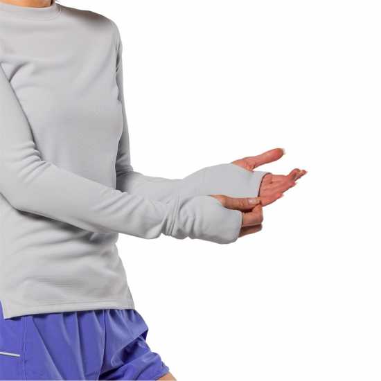 Дамски дрехи за бягане Nathan Rise L Sleeve Ld99 Grey Mist Nathan Rise L Sleeve Ld99 Grey Mist Дамски дрехи за бягане