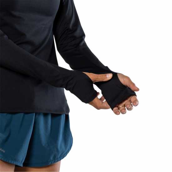 Nathan Tempo Quarter Zip Ld99 Black Дамски дрехи за бягане