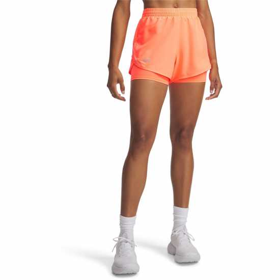 Under Armour Womens Fly By Performance Running Shorts Tangerine/Refl Under Armour Womens Fly By Performance Running Shorts Tangerine/Refl