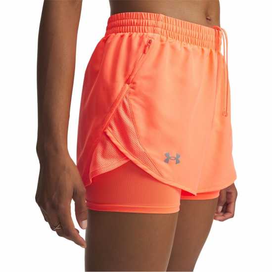 Under Armour Womens Fly By Performance Running Shorts Tangerine/Refl Under Armour Womens Fly By Performance Running Shorts Tangerine/Refl